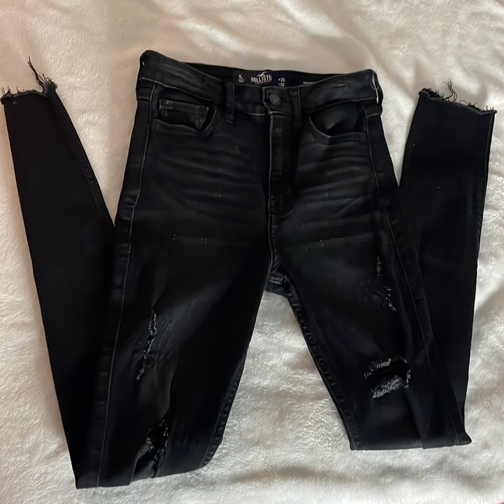 Hollister Black Skinny Ripped Jeans